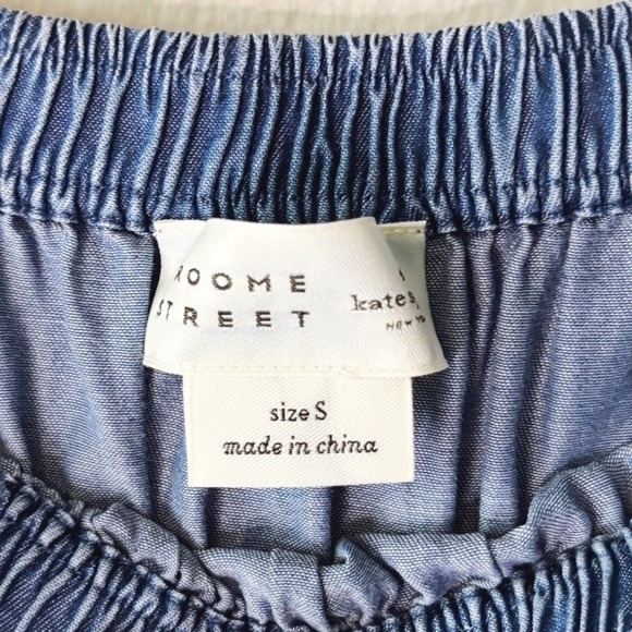 Kate Spade Chambray Off The Shoulder Top, Small, Broome Street denim blouse - Picture 8 of 16